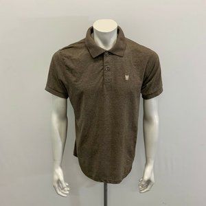 Bongo Jeans Polo Shirt Men's Size XL Brown Short Sleeve Collared Shirt